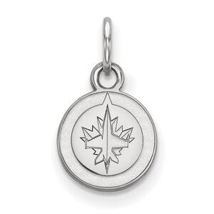 10k White Gold NHL Winnipeg Jets XS (Tiny) Disc Charm or Pendant